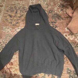 Aritzia Wilfred Women's Blue Gray Hooded Sweater Soft